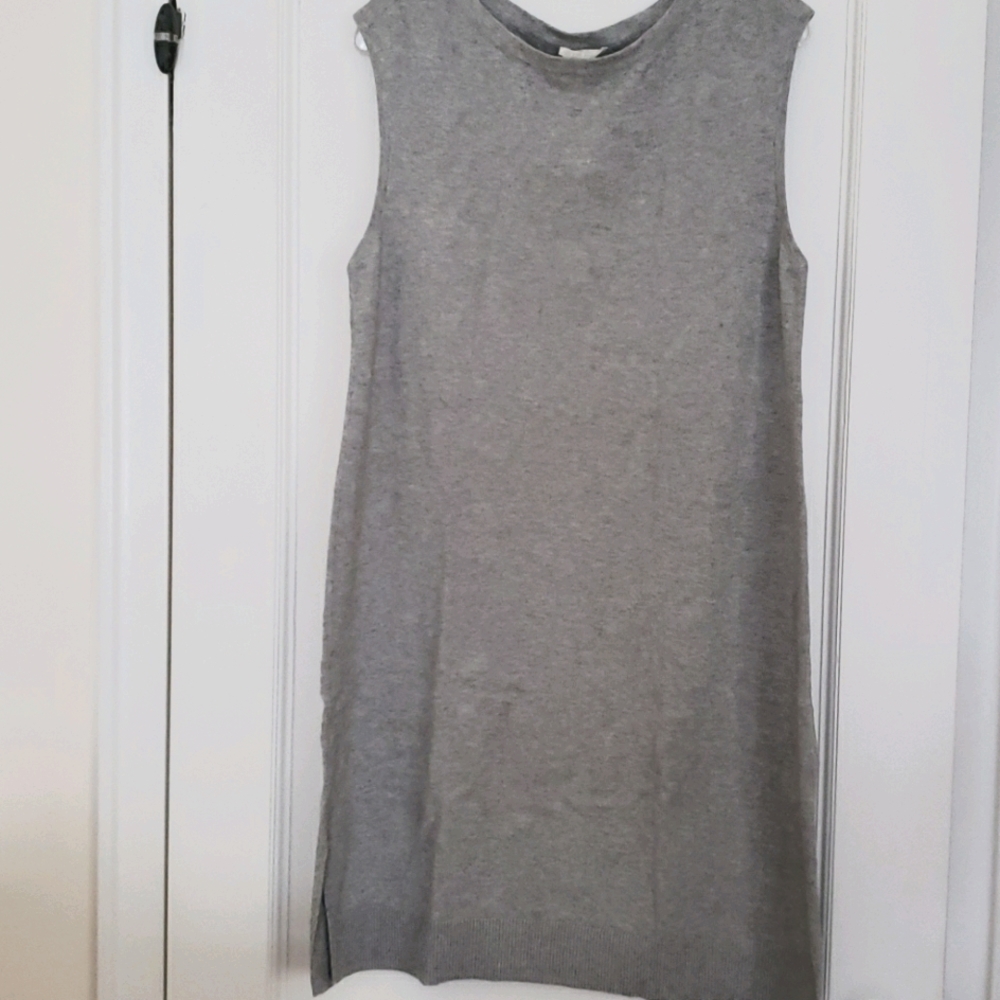 EILEEN FISHER organic cotton cashmere knit gray dress Size M